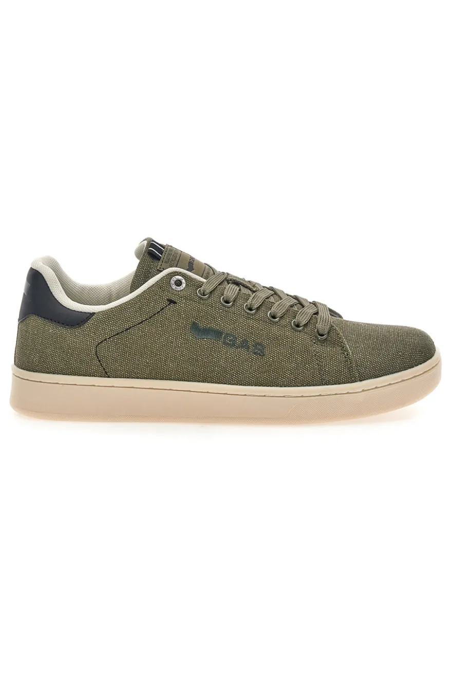 Sneakers verdi in tessuto con fondo a contrasto Gas SAMMY CVS