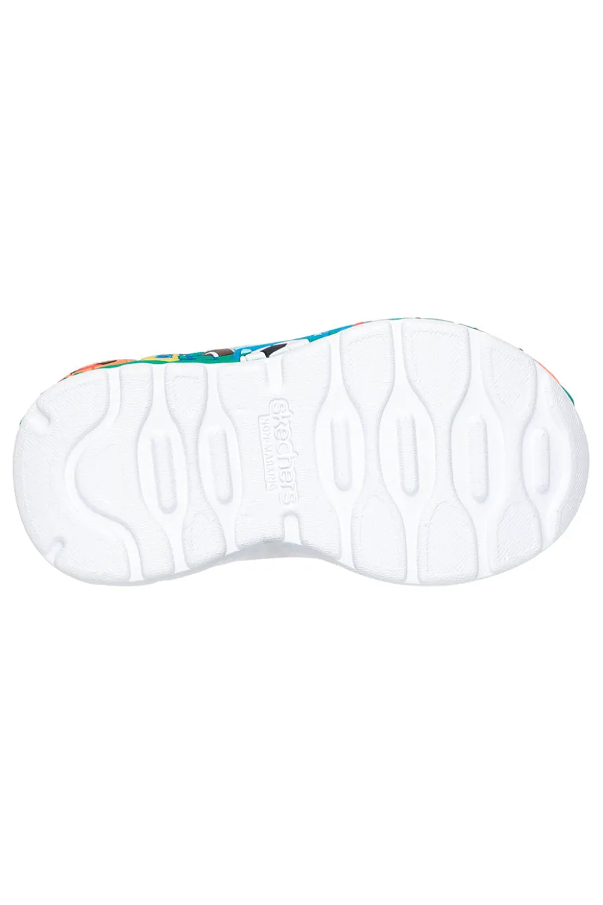 Sneaker Verde e Arancione con strap e grafica laterale Skechers Play Scene