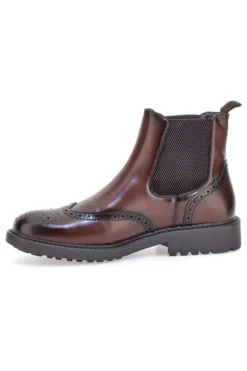Stivaletti beatles marroni con lavorazione brogue Johes land 1681312