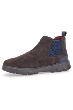 Stivaletti beatles marroni in camoscio con suola sportiva Marina militare MM983