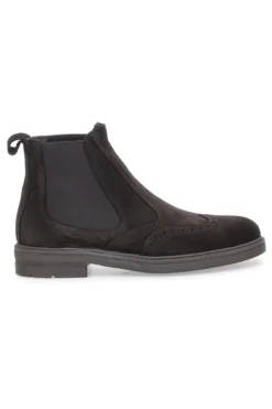Stivaletti Beatles marroni in camoscio con lavorazione brogue Pittarello 44