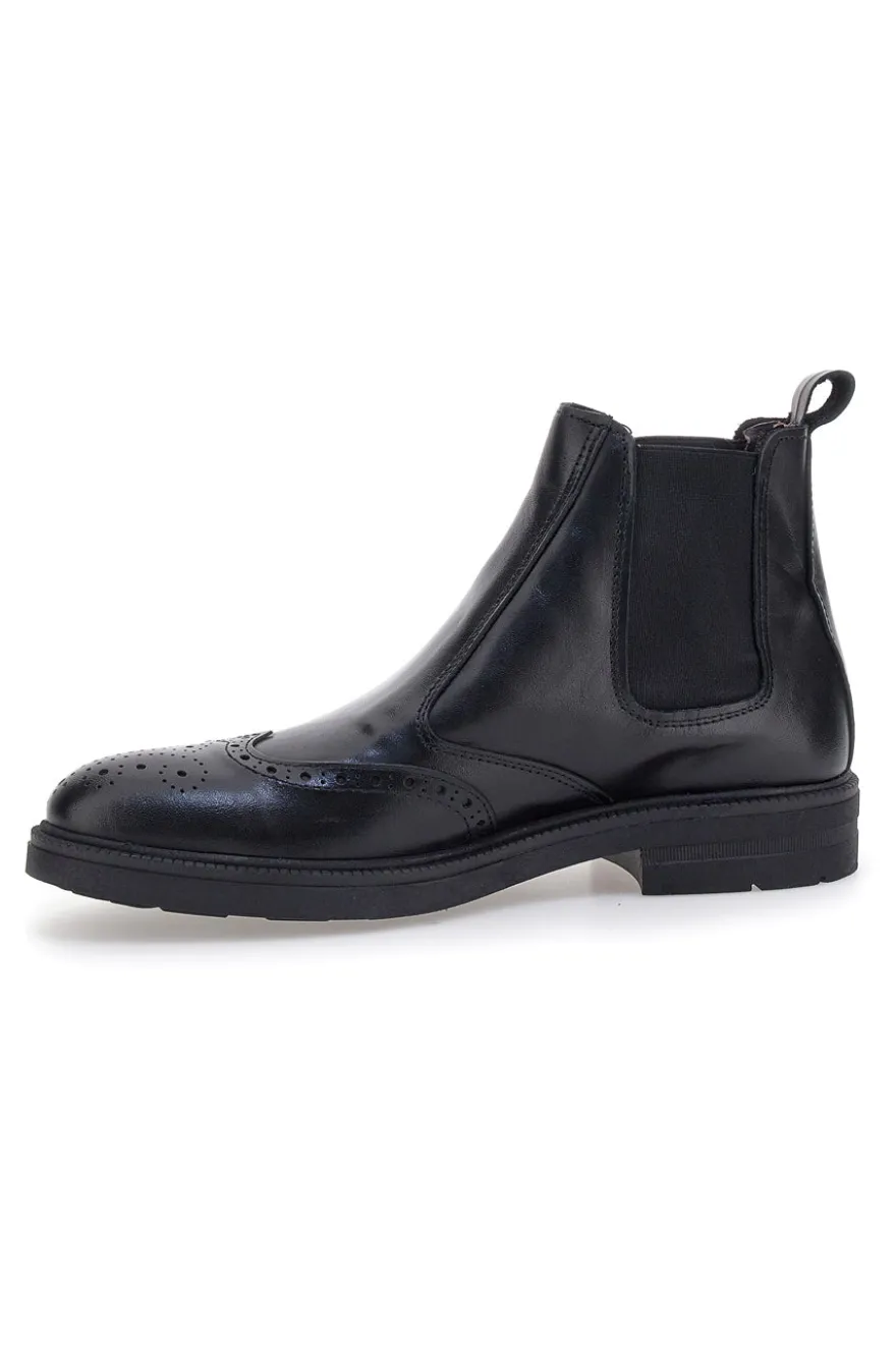 Stivaletti Beatles neri in pelle stile inglese con coda di rondine Pittarello 10