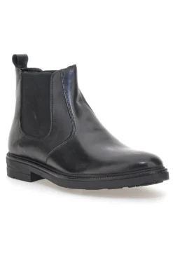 Stivaletti Beatles neri in pelle con inserti elasticizzati Pittarello Focus 042