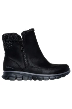Stivaletti neri con collo lavorato e Warm Tech Memory Foam Skechers Synergy Lovely Collab