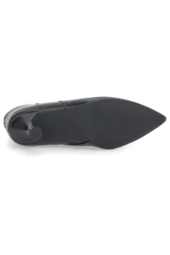 Stivaletti neri con tacco a rocchetto e punta affusolata The First P625