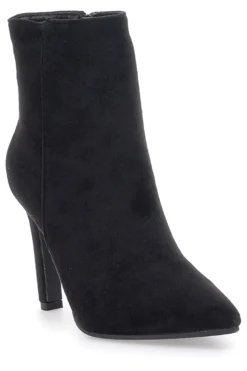 Stivaletti Neri Effetto Suede Con Tacco 10 cm THE FIRST 486