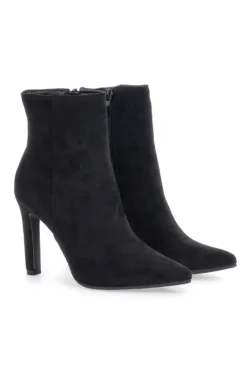 Stivaletti Neri Effetto Suede Con Tacco 10 cm THE FIRST 486