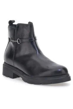 Stivaletti neri in pelle con morsetto Pittarello Class 849240