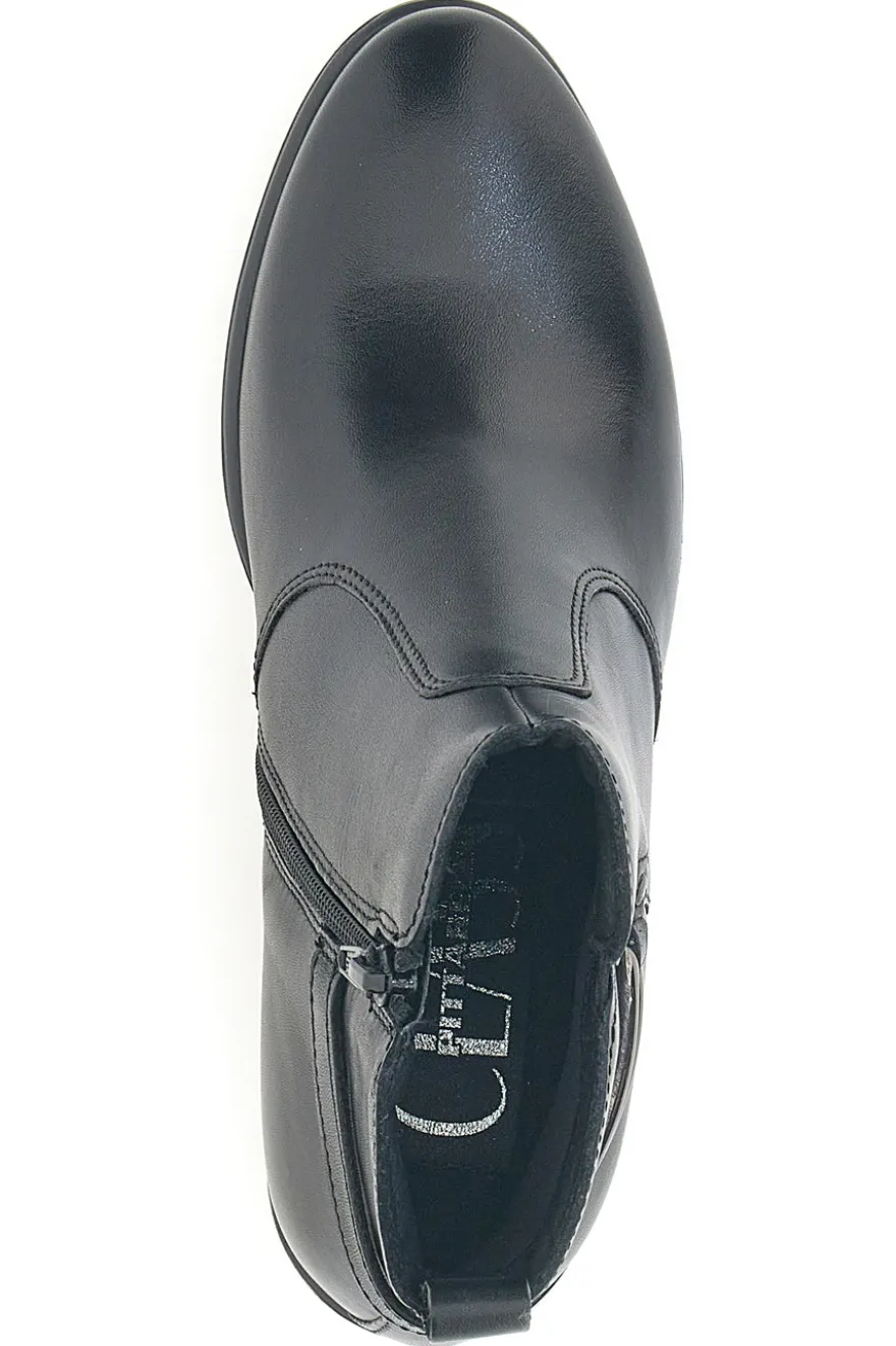 Stivaletti neri in pelle con tacco medio Pittarello class 1976