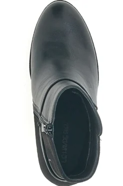 Stivaletti Nero con Tacco Alto e Plateau e Dettagli Dorati Le Havre Paris RQ23WT7