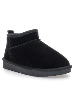 Stivaletti Pantofole neri con pelo effetto scamosciato Mon Dieu L1200
