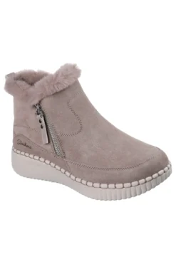 Stivaletti taupe in suede con zip e memory foam Skechers Wilshire Blvd Fresh Zip