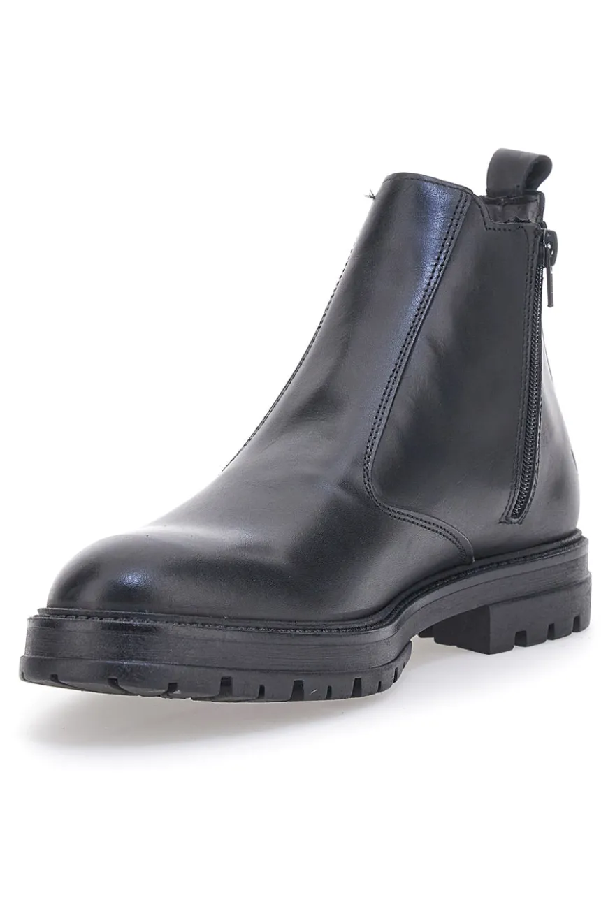 Stivaletto Beatles Vera Pelle Nero Longford 4002