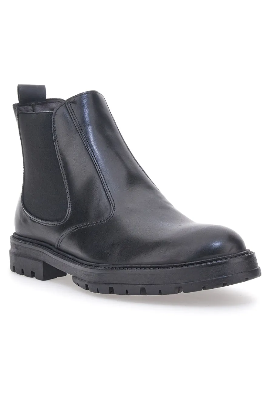 Stivaletto Beatles Vera Pelle Nero Longford 4002