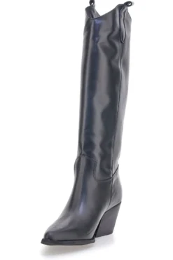 Stivali neri in vera pelle stile texano Pittarello love TEX902