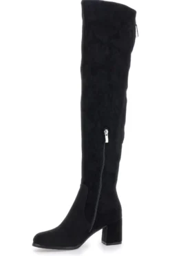 Stivali neri sopra al ginocchio con zip gioiello Le Havre Paris 1983G425