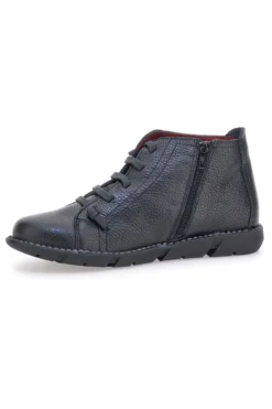 Stringate alte nere in pelle con zip laterale Pittarello Tierra 4757