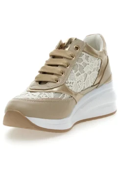 Stringate Beige con Platform e Decorazioni Ricamate MARIELLA BURANI 51051
