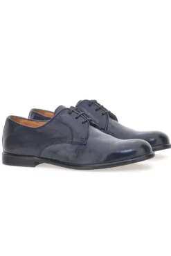 Stringate Blu In Vera Pelle Made in Italy Pittarello Plus PT911