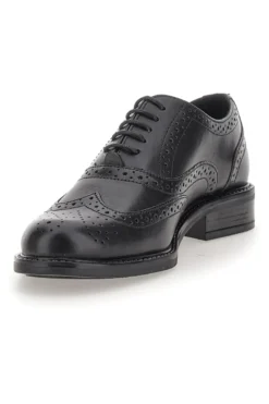 Stringate Inglesi Nere con Tomaia In Pelle MIO TEMPO 2132