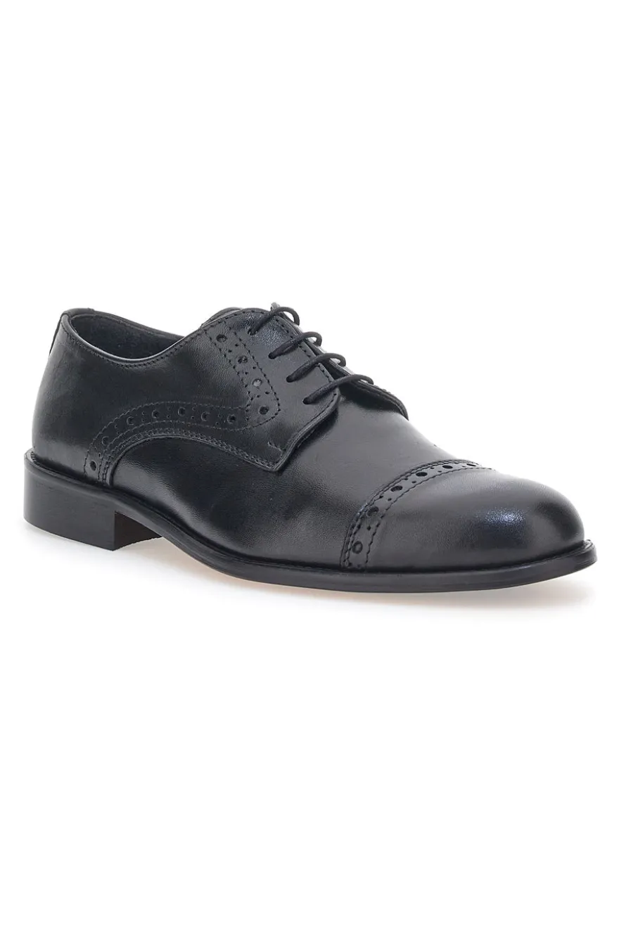 Stringate in Vera Pelle Pittarello 7755 Nere