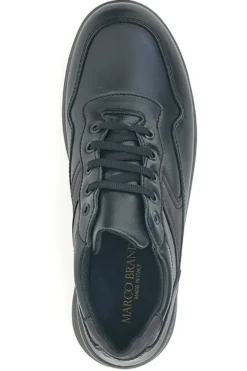 Stringate nere con tomaia in pelle Made in Italy MARCO BRANDI 308