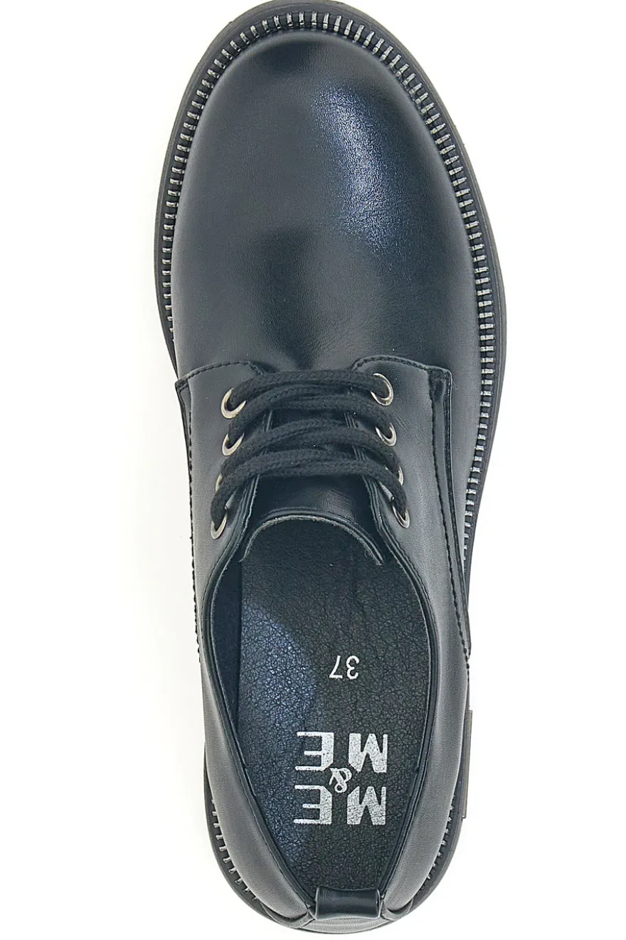 Stringate nere in pelle con suola robusta Me & Me 3001