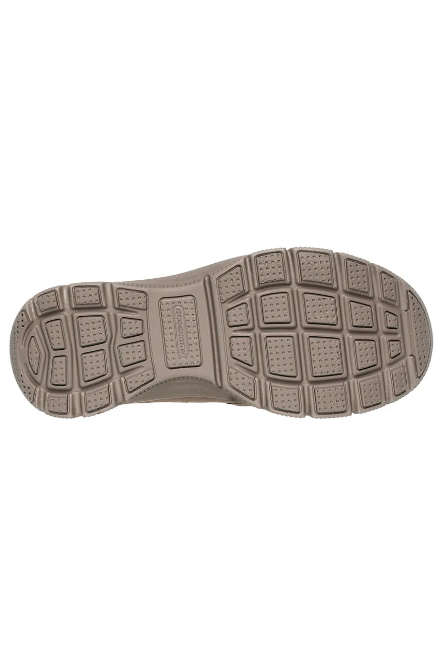 Taupefarbene Stiefeletten mit Reißverschluss und Memory Foam Skechers Easy Going Cool Zip