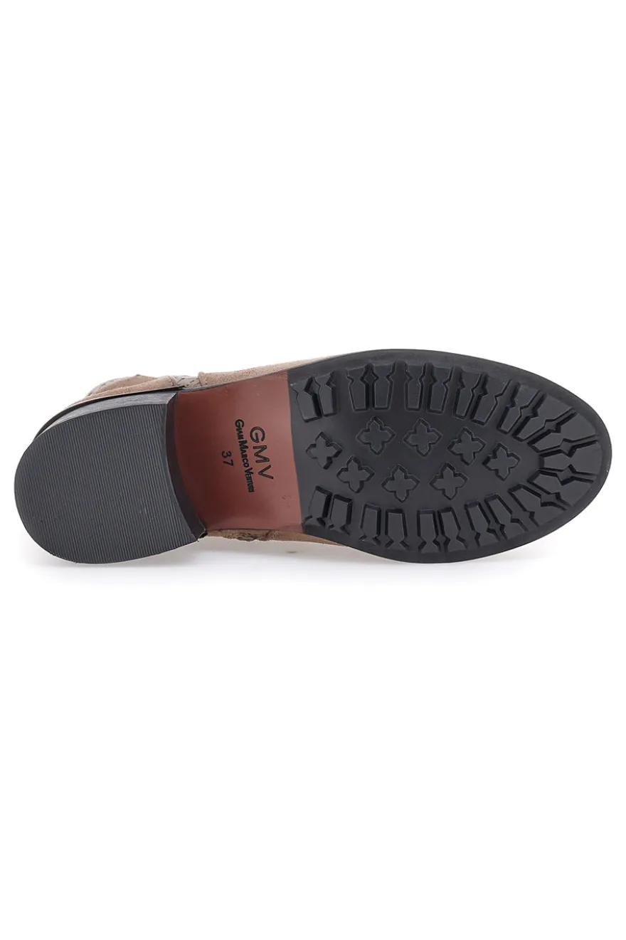 Taupefarbene Stiefeletten mit Obermaterial in Wildlederoptik Gian Marco Venturi TR0304