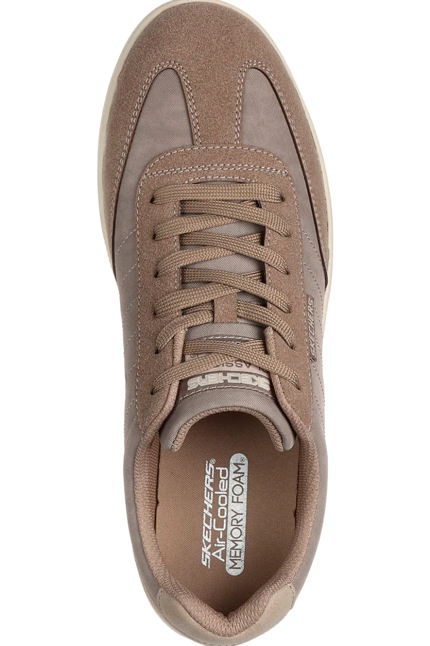Taupe niedrige Schnürschuhe Skechers Placer Vinson