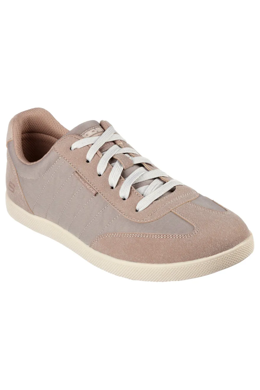 Taupe niedrige Schnürschuhe Skechers Placer Vinson