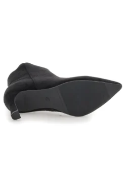 The First P625 – Stiefeletten aus schwarzem Wildleder mit Stilettoabsatz