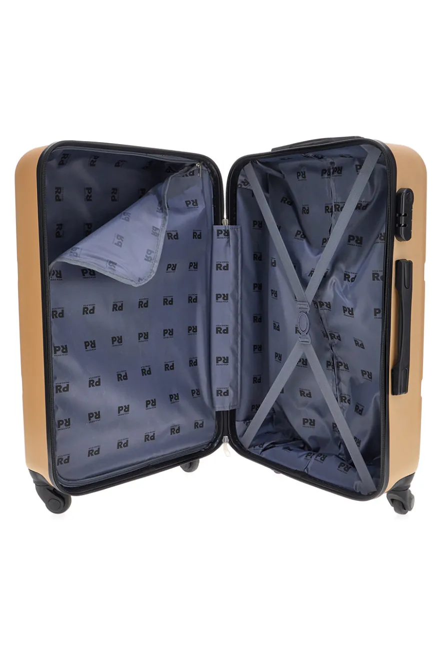 Trolley beige dorato rigido 4 ruote Prima Riga PR143/M
