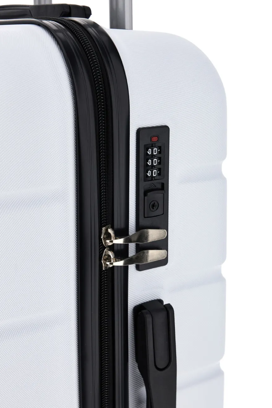 Trolley grande bianco rigido con 4 ruote 2T2L156/G