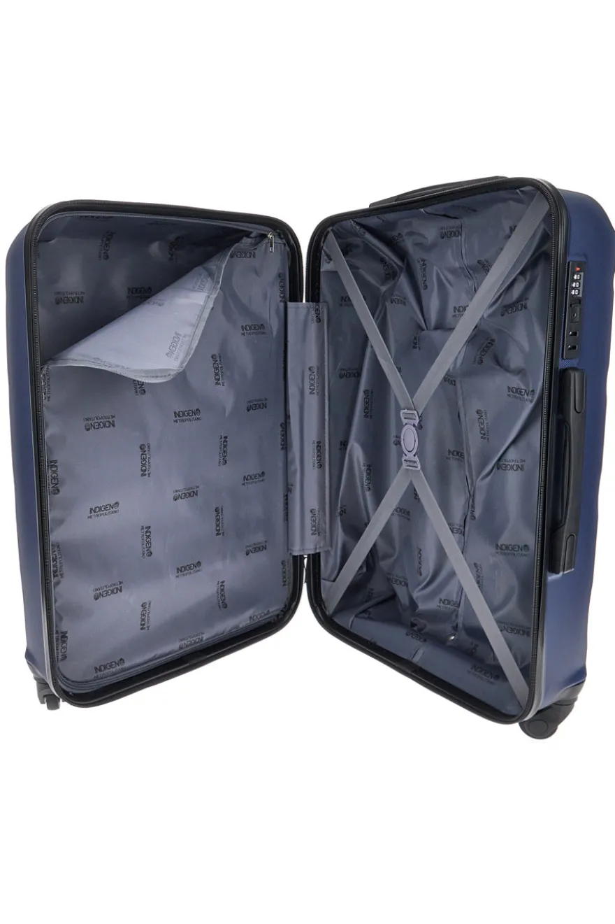 Trolley grande blu con 4 ruote e manico telescopico Indigeno INDIGENO180/G