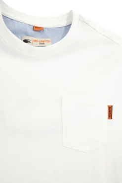 T-shirt bianca a maniche corte con taschino No limits MATS041S24