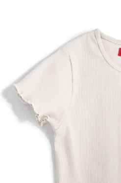 T-shirt bianca in tessuto a costine Pitt kids PT-G-T-9057