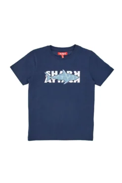 T-Shirt Blu con Squalo Stampato Pitt Kids PT-B-T-05019