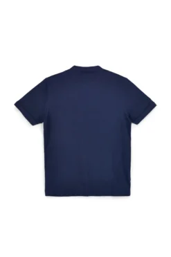 T-shirt blu girocollo bottoni tinta unita Sevenoaks NBY1443