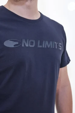 T-shirt Girocollo Blu con Logo Frontale NO LIMTIS MATS049S24