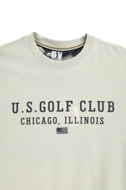 T-shirt Grigia con stampa frontale e patch sulla manica Us golf TS2607