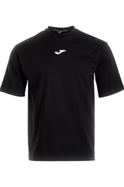 T-shirt nera in cotone con logo gommato Joma Short Sleeve T-Shirt