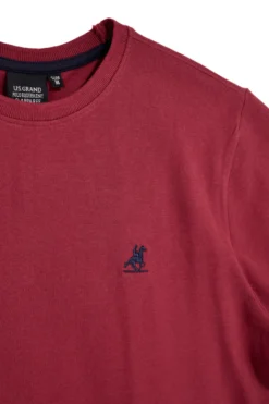 T-shirt rossa con logo ricamato U.s. grand polo USSS629M