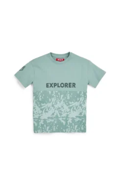 T-shirt verde con stampa Explorer Pitt kids PT-B-T-9010