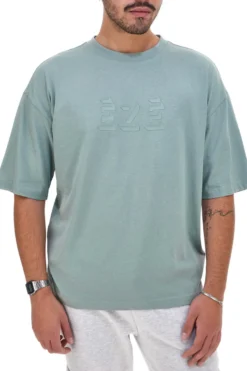 T-shirt verde con stampa frontale in rilievo BOARDMAN 1007