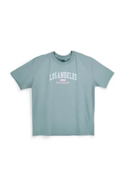 T-shirt Verde Oversize con Stampa Los Angeles Skechers Destination Short Sleeve Tee