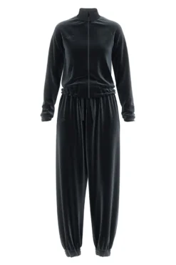 Tuta nera con zip e fondo elastico Joma Step Tracksuit