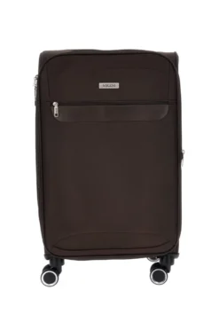 Valigia trolley piccola marrone con ruote girevoli Mrzm DH SOFT P