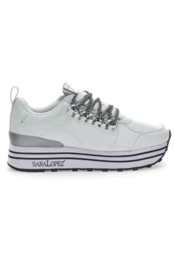 Weiße Flatform-Sneaker von Sara Lopez