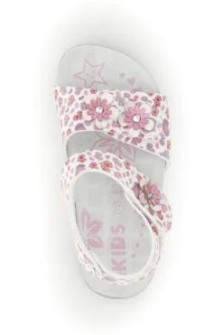 Weiße Sandalen mit Herzchen Print Pitt kids 14609